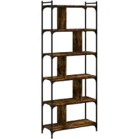 vidaXL Bibliothèque 6 niveaux chêne fumé 76x32x192cm bois d'ingénierie