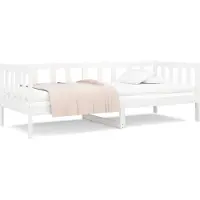 vidaXL Lit de jour sans matelas Blanc 90x190 cm Pin massif