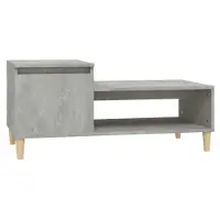 vidaXL Table basse gris béton 100x50x45 cm Bois composite