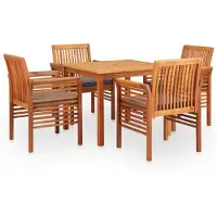 vidaXL Ensemble de jardin 5 pièces avec coussins en bois massif d'acacia