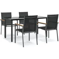 vidaXL Ensemble de jardin 5 pièces noir Textilène et acier