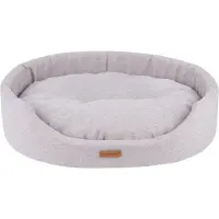 Amiplay Panier à chien ovale MONTEGO beige taille S, M, L, XL, XXL Taille : XXL - 86x76x17,5 cm