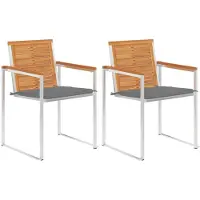 vidaXL Chaises de jardin avec coussins 2 pcs. Bois massif acacia et acier
