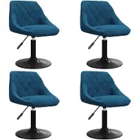 vidaXL Chaise de salle à manger 4 pcs. Pivotant Bleu Velours