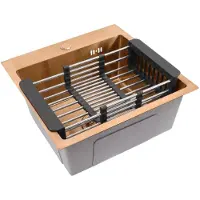 REA Évier En Acier Inoxydable Leo 40 + 3 Accessoires Gris Brush Copper