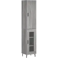 vidaXL Highboard Gris Sonoma 34,5x34x180 cm Matériau dérivé du bois