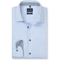Olymp Luxor Modern Fit Chemise bleu, Faux uni