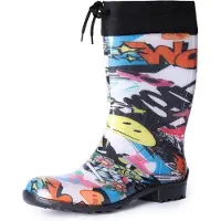 Ladeheid Bottes en caoutchouc pour femmes avec manchette LA-968 (journal, 37)