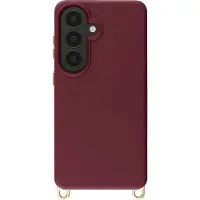 Selencia Coque arrière Rivièra avec MagSafe avec crochets amovibles pour Samsung Galaxy S26 - Bold Burgundy