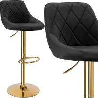 EHokery Cydro Gold Black Velvet Bar Hocker