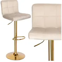 EHokery Arako Gold Beige Velvet Bar Hocker