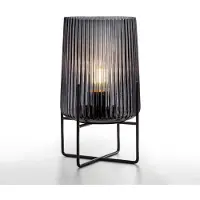 Unyqoos Lampe de table vintage sans fil en verre avec base en métal noir, alimentée par batterie, minuterie 6h/18h, LED 10 000 heures, pour intérieur et extérieur