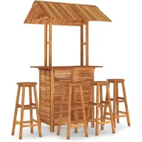 vidaXL Ensemble de bar de jardin 5 pièces en bois massif d'acacia