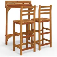vidaXL Ensemble de 3 bars de balcon en bois massif d'acacia