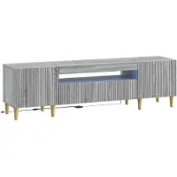 vidaXL Meuble TV LED Sonoma-gris, en panneaux de particules