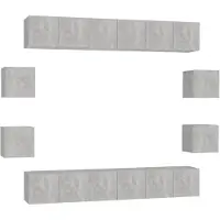 vidaXL Ensemble d'armoires TV 10 pièces gris béton Bois composite