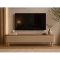 Skye Decor , support TV de haute qualité (3 pièces) en beige, 120 cm | 100% mélaminé