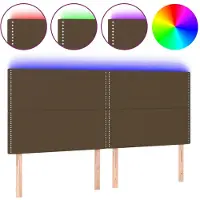 vidaXL Tête de lit LED brun foncé 180x5x118/128 cm Tissu