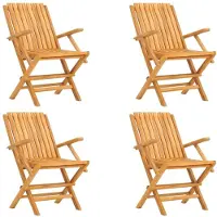 vidaXL Chaises de jardin 4 pcs. Pliable 61x67x90 cm bois massif teck