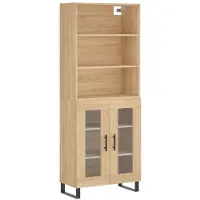 vidaXL Highboard chêne Sonoma 69,5x34x180 cm Matériau dérivé du bois