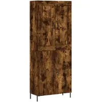 vidaXL Highboard chêne fumé 69,5x34x180 cm bois composite