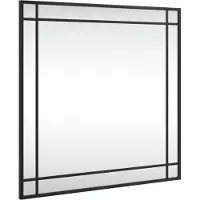 vidaXL Miroir mural noir 60x60 cm carré fer