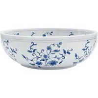 vidaXL Vasque à poser Blanc et Bleu Rond Ø41x14 cm Céramique
