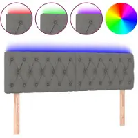 vidaXL Tête de lit LED gris foncé 160x7x78/88 cm Tissu