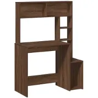 vidaXL Bureau avec étagère brun imitation chêne 100x45x140 cm