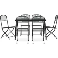 vidaXL Ensemble de jardin 7 pièces Anthracite Métal déployé