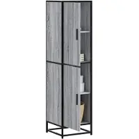 vidaXL Highboard Gris Sonoma 35,5x35x139 cm Bois composite et métal