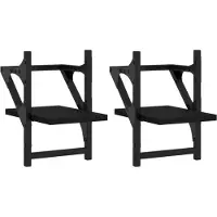 vidaXL Étagères murales avec barres 2 pcs noir 20x25x30 cm