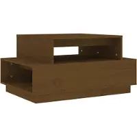 vidaXL Table basse marron miel 80x55x40,5 cm Pin massif
