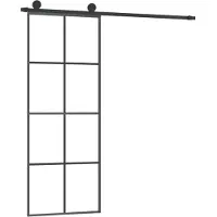vidaXL Porte coulissante avec ferrure 76x205 cm Verre ESG & aluminium