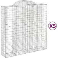 vidaXL Gabions 5 pcs voûtés 200x50x200/220 cm en fer