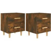 vidaXL Tables de chevet 2 pcs Chêne fumé 40x35x47,5 cm