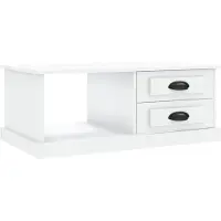 vidaXL Table basse blanche 90x50x35 cm bois composite