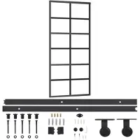 vidaXL Porte coulissante avec ferrure verre ESG & aluminium 90x205 cm