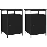vidaXL Tables de chevet 2 pcs noir 40x42x60 cm bois d'ingénierie