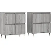 vidaXL Sideboards 2 pcs. Gris Sonoma Matériau dérivé du bois