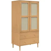vidaXL Armoire SENJA aspect rotin brun 90x55x175cm bois de pin
