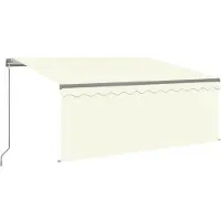 vidaXL Store rétractable manuel et LED 3,5x2,5 m crème