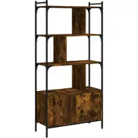 vidaXL Bibliothèque avec portes chêne fumé 76,5x30x154,5 cm