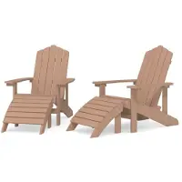 vidaXL Chaises de jardin Adirondack 2 pcs. avec tabourets HDPE Marron