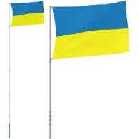 vidaXL Drapeau de l'Ukraine et mât 5,55 m aluminium