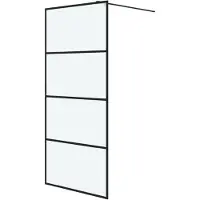 vidaXL Paroi de douche pour passage piétonnier noir 90x195cm verre ESG mat