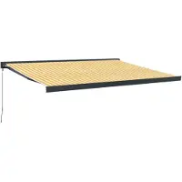 vidaXL Extension d'auvent 4x3 m tissu et aluminium jaune et blanc