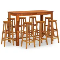 vidaXL Ensemble bar de jardin 9 pièces bois massif acacia