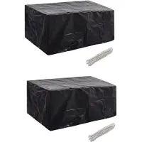 vidaXL Housses de salon de jardin 2 pcs Rotin 8 œillets 180 x 140 cm