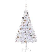 vidaXL Arbre de Noël artificiel avec LEDs & boules 150 cm 380 branches
